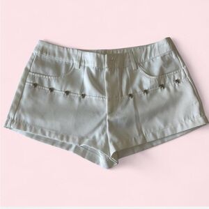 Chic High Waist Women's Shorts in white